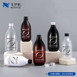 透明圆肩铝盖塑料瓶300ml洗护洗发水瓶高颜值500ml乳液分装空瓶子