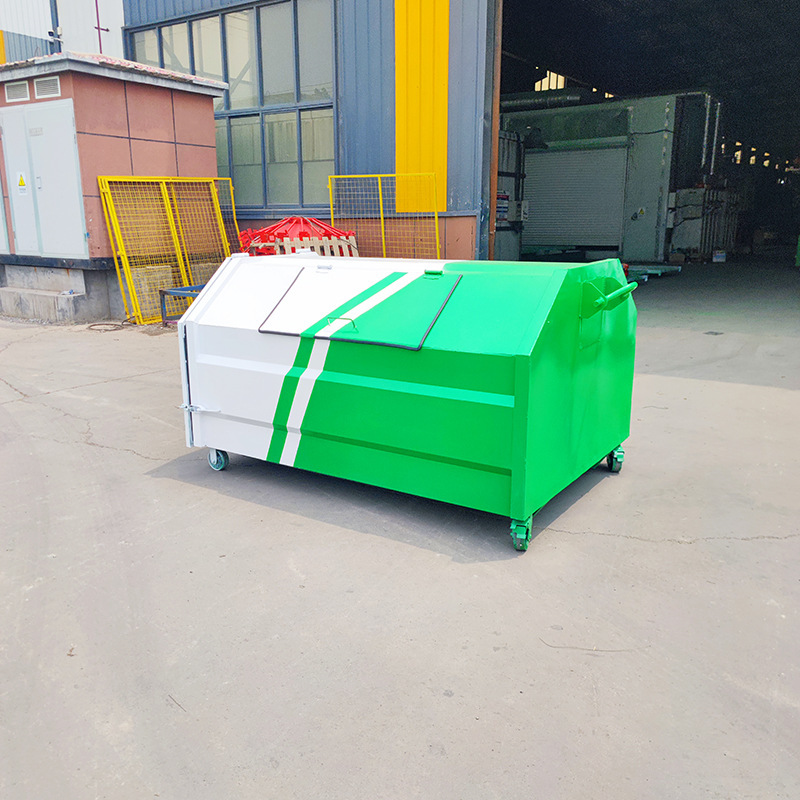 3-sided hook-arm garbage collection bin, sealed design, carbon steel material garbage bin 3-sided hook-arm garbage collection bin, sealed design, carbon steel material garbage bin