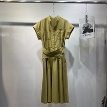 南油2024夏季新款小众设计感优雅气质天丝棉收腰显瘦连衣裙女潮