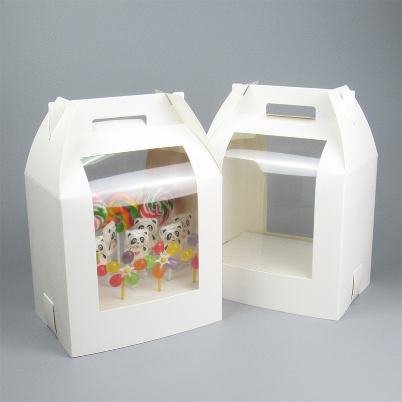 Portable Lollipop Packaging Box Window Shop Candy Handmade Chocolate Cake Strawberry Display Box Cross-border Hot Sale
