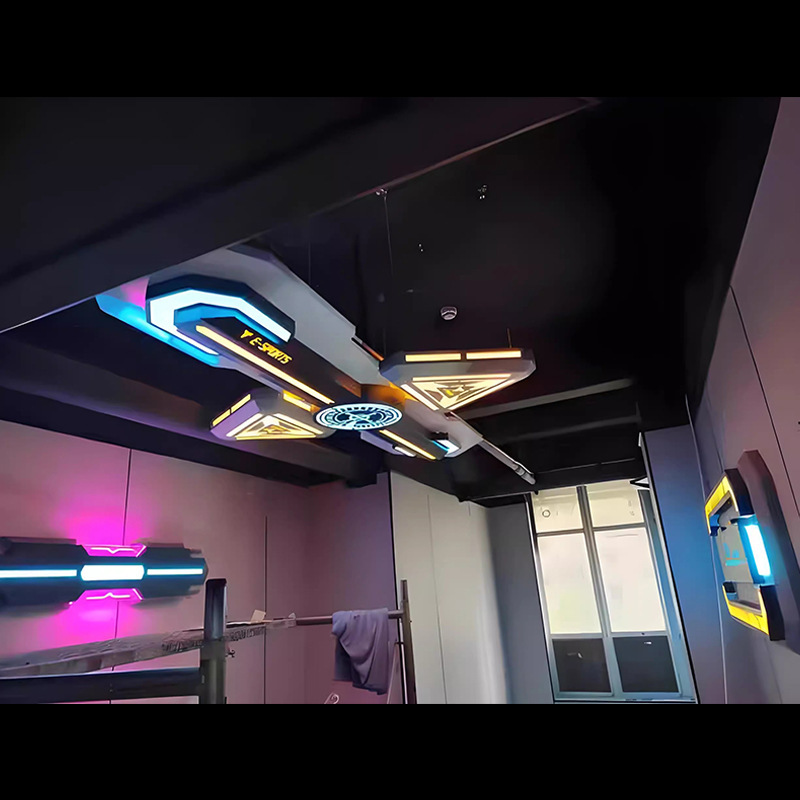 lámpara de módulo de videojuegos de ciudad de videojuegos de pared decoración de luces de internet café módulo de luces ktv pasillo de animación de ciudad de modelado de luces