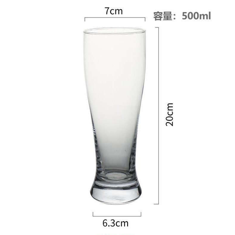 Vaso de cerveza comercial de gran capacidad para cintura delgada Vaso de cristal Vaso de cerveza artesanal de trigo Vaso de cerveza engrosado para el hogar