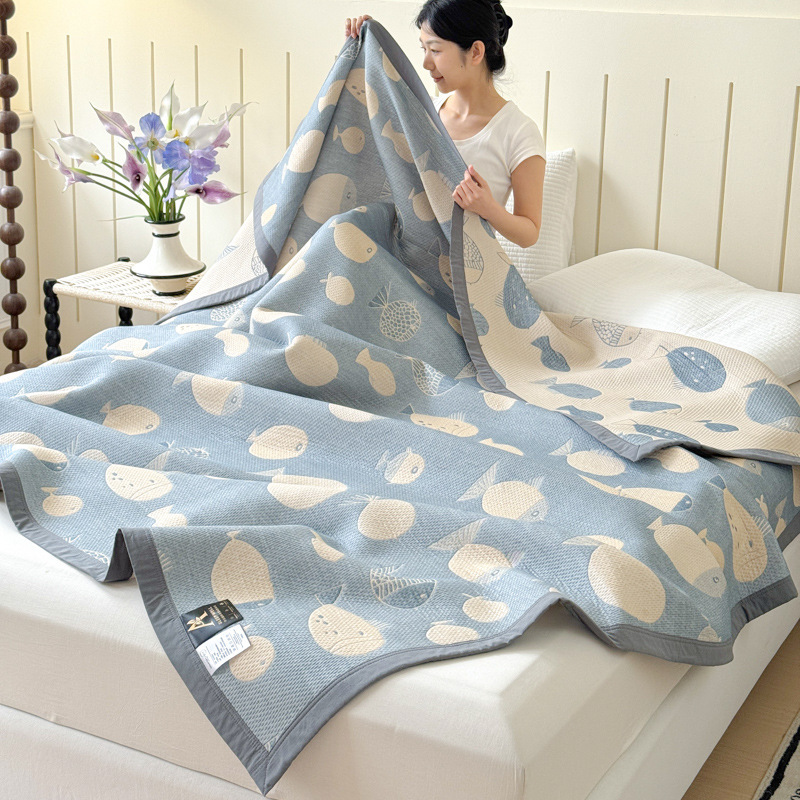 Pure Cotton Three-layer Yarn Towel Quilt Cotton Summer Towel Cover Blanket Office Nap Blanket Summer Cool Quilt Single Air-conditioning Blanket