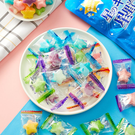 Online celebrity star sugar soda hard candy fruit flavor constellation sugar mixed flavor high-looking casual Children's greedy snacks