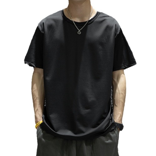 Summer Plus Size Ice Silk Men's Short Sleeve Loose Thin Quick-Drying T-Shirt Mesh T Men's Casual Half Sleeve Cool T-Shirt