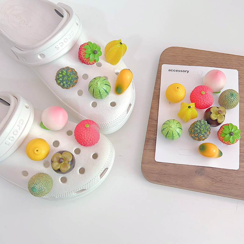 Croc Shoes Accessories Croc Shoes Flower Cross-Border Amazon Hot Selling New Product Simulated Fruit Small Watermelon Creative Shoe Buckle