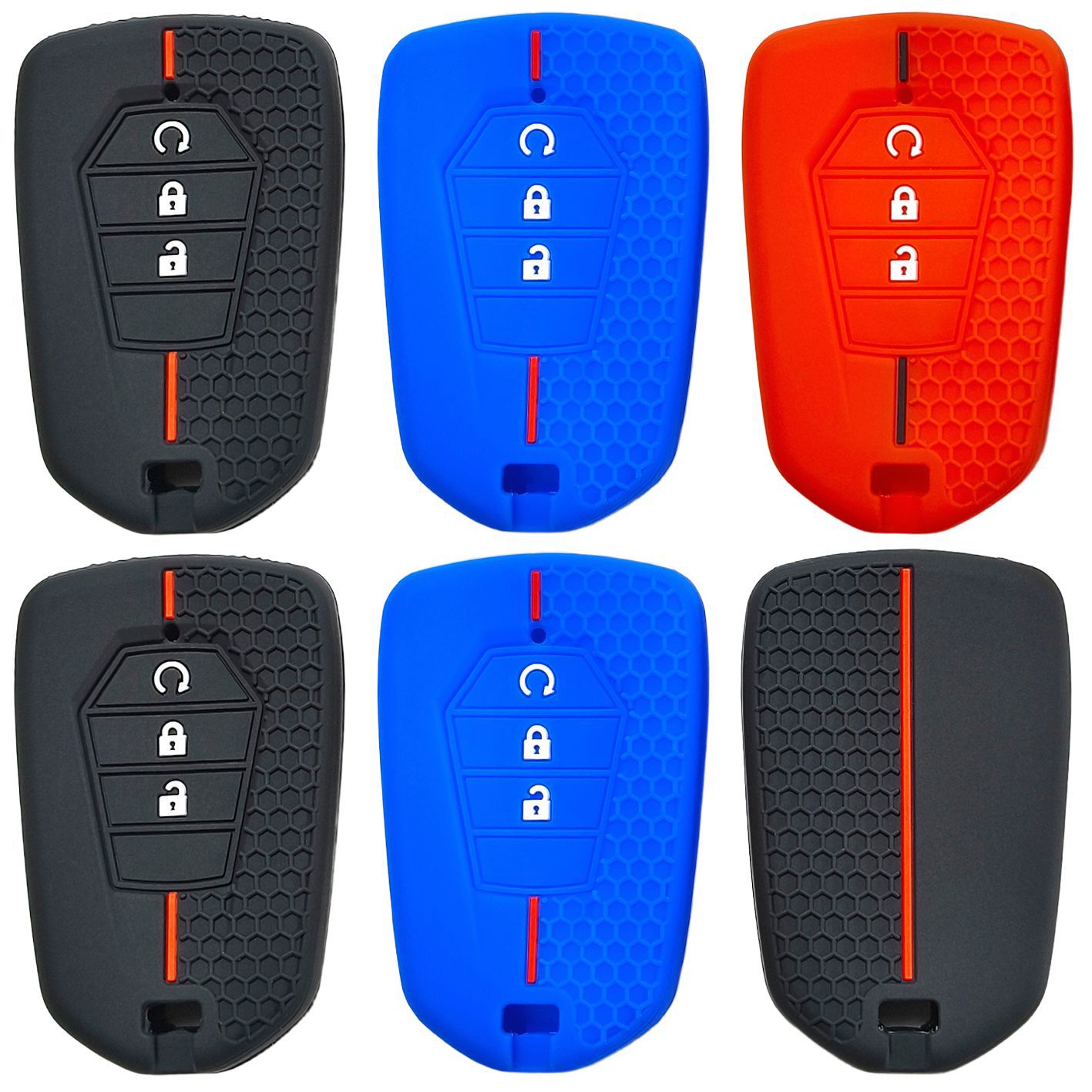 适用新款五十铃DMAX皮卡ISUZU MUX皮卡遥控3键蜂窝纹硅胶车钥匙套