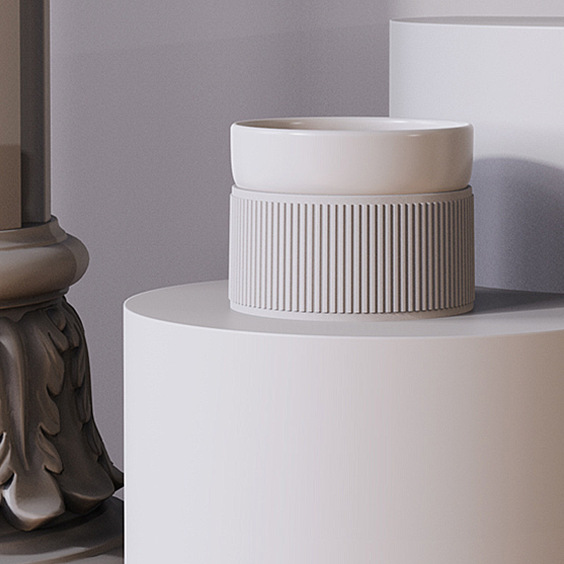 Cuenco de gato tazón de cerámica suministros para mascotas cuenco de gato tazón de cerámica verde solo tazón de protección de cuello de pie alto antidetonante cuenco de protección