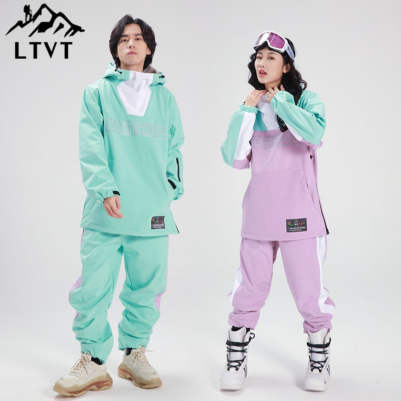 New snowboard suit for men and women couples winter snow field outdoor windproof waterproof fashion thickened warm_voghion.com