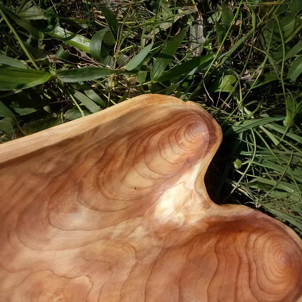 Глупая модная сладкая миска из дерева с длинной квадратной формой для воды и фруктов Декоративная гостиная, коробка для сухофруктов, резьба по корням, ретро фруктовый диск