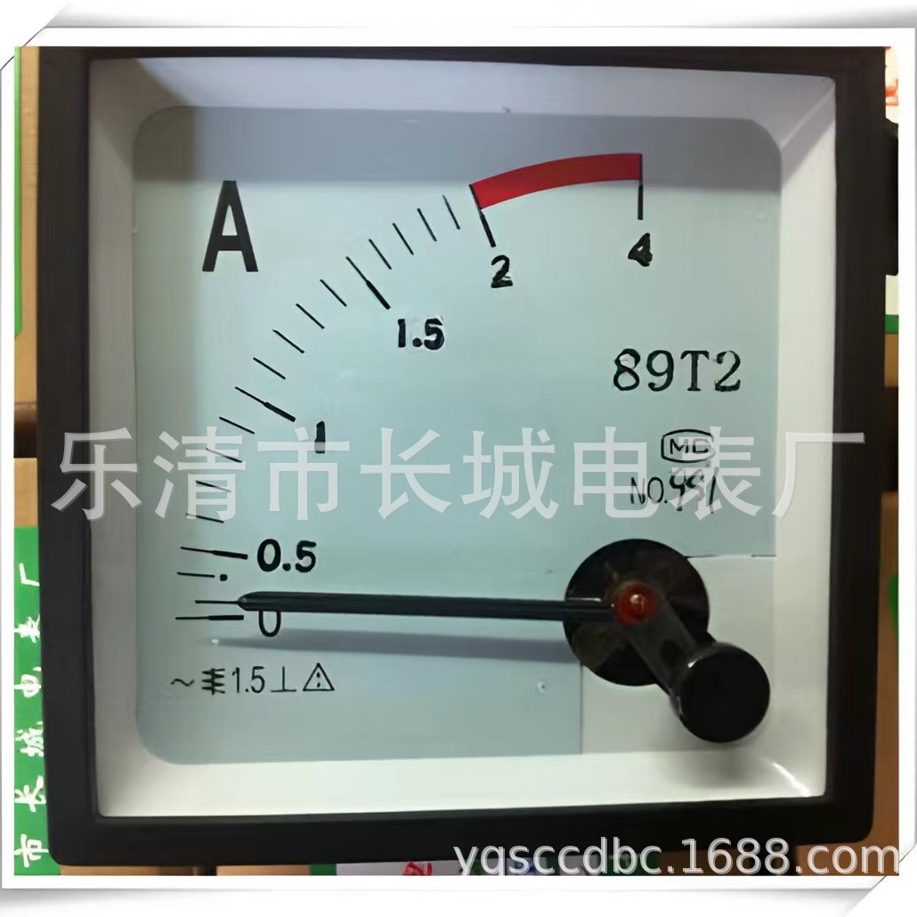 长城电表厂 89T2  2A 交流指针电流表  72*72 直接式