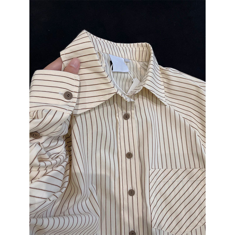 French-Style Striped Shirt for Women, Summer 2026 New Design, Trendy Long-Sleeve Top