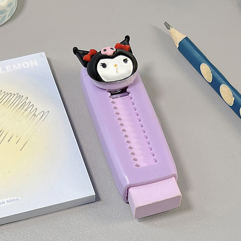 Borrador de dibujo animado, biblioteca pequeña, borrador de dibujos animados retráctil, estudiante sin migajas, estudiante de niños súper limpios