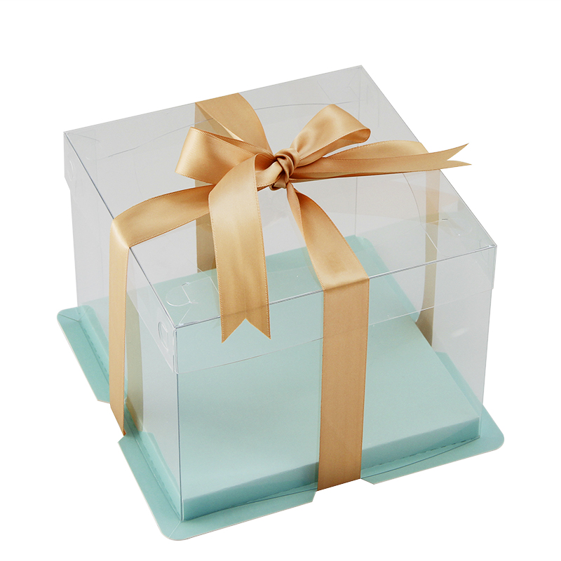 Cubierta transparente base azul - 4 pulgadas de una sola capa (18 * 18 * 14CM) cinco juegos