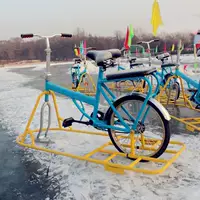 Ледяной велосипед для детей Взрослый ледяной автомобиль каток арендуемый вид спорта на открытом воздухе Ледяной автомобиль сани двойной велосипед