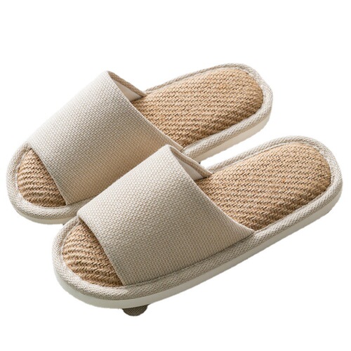 Japanese simple cotton and linen slippers, universal for all seasons in spring and autumn, men's home indoor household couple linen slippers wholesale