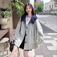 设计感双面穿英伦风中长款外套女2025秋冬新款欧美宽松撞色夹克潮