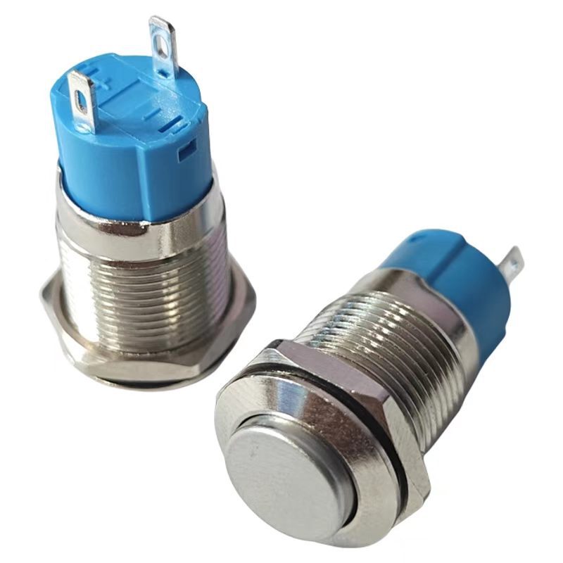 12mm Metal Push Button Switch Small Start Button Flat Head High Head Lightless Self-Locking Key Switch 12mm Metal Push Button Switch Small Start Button Flat Head High Head Lightless Self-Locking Key Switch