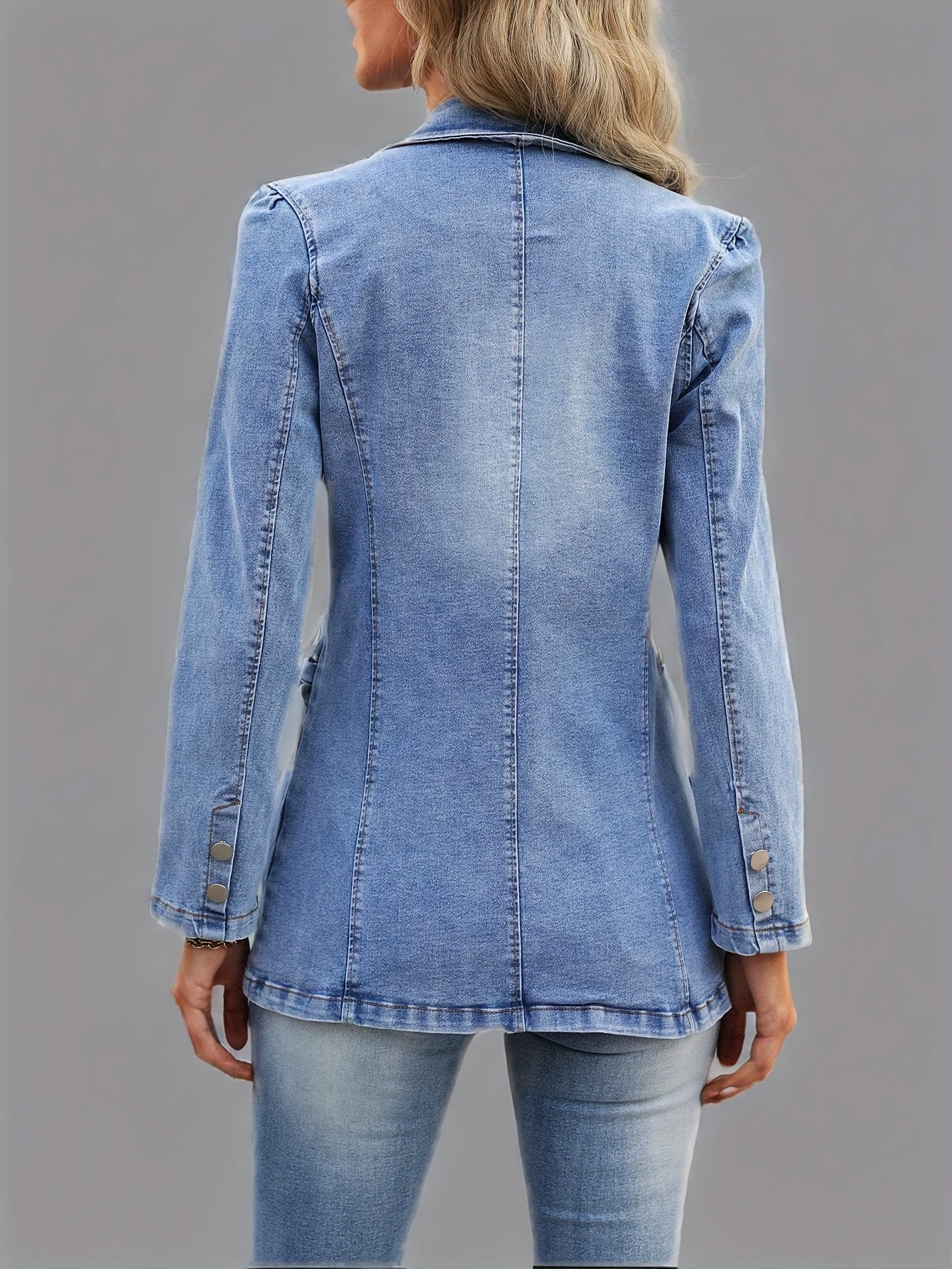 Denim jacket, suit, long-sleeve, V-neckline