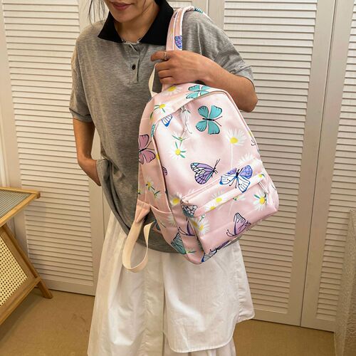 Cross-border summer new Korean-style fashionable dual-shoulder bag for primary and secondary school students, high school and university students, butterfly dual-shoulder backpack