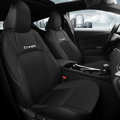 18-25 Toyota Chr Seat Cover Yize Special Seat Cover Cushion Car Seat Cushion All-Inclusive Leather Seat Cushion Suitable for All Seasons (Four Seasons Pad) - black-leather-mesh-standard-edition-chr-special-five-seats