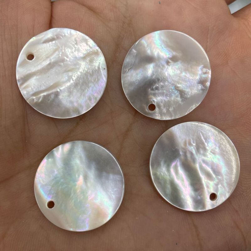 8-30mm Seawater Pearl White Mother-Of-Pearl Black Mother-Of-Pearl Single-Hole Round Disc Cross Material Earring Accessories DIY Beading