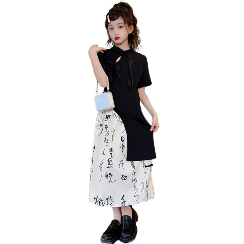 Sommer Hanfu Für Mädchen Kurzarm Oberteil Und Rock Set_voghion.com