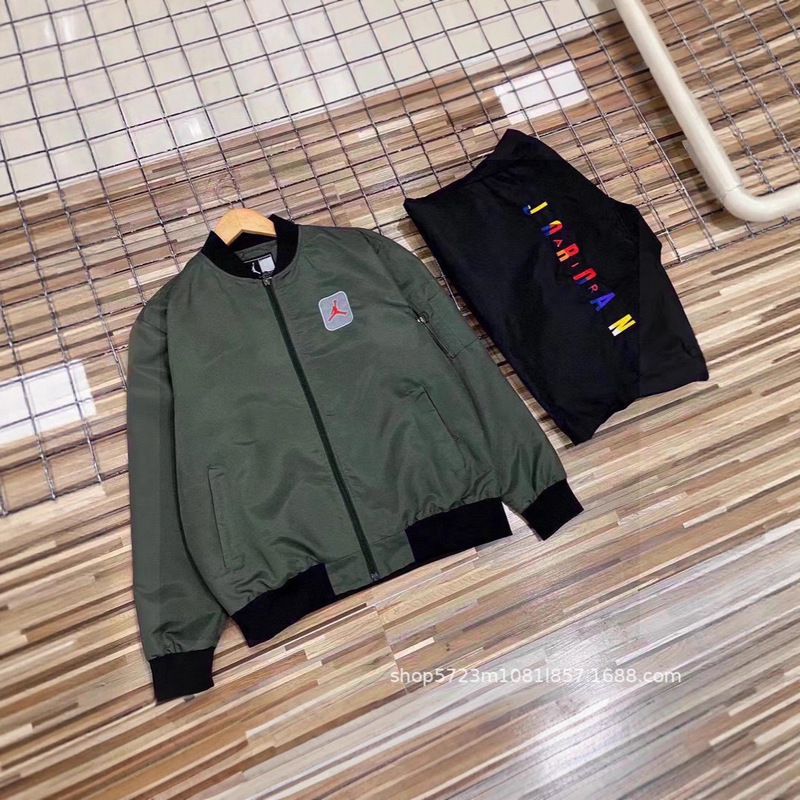 跨境乔丹AJNK棒球服男2025新款美式街潮情侣外套刺绣logo七彩乔丹|undefined
