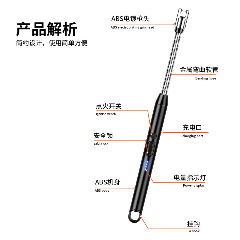 Nueva cocina recargable vela de aromaterapia estufa de gas encendedor recargable encendedor encendido de luz de pulso