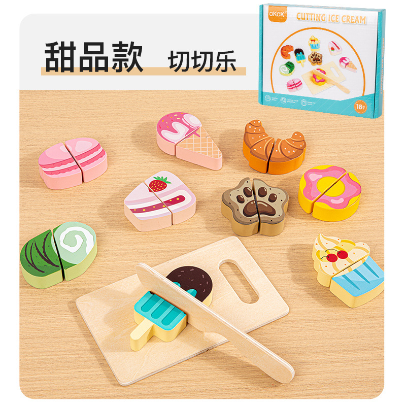 Chechele Fruit Juguetes para niños Cocina de madera Puzzle para bebés Educación temprana Juegos de casas Corte de verduras Simulación de madera