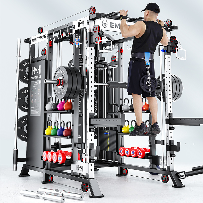 Equipo de gimnasio pórtico comercial máquina Smith entrenador integral multifuncional casero pájaros en cuclillas y push-up
