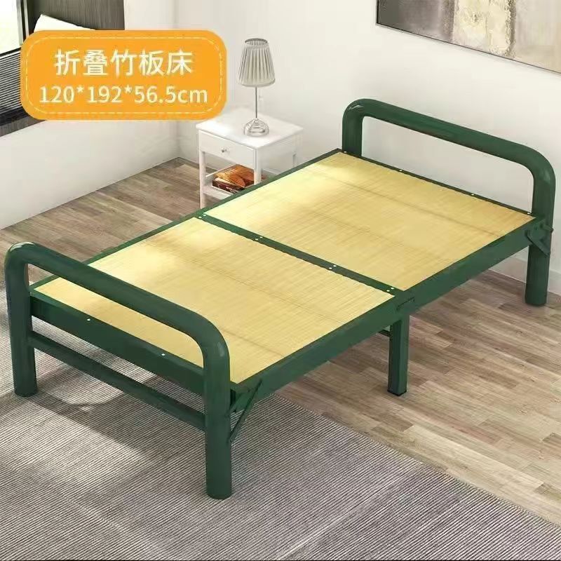 家庭用シングルダブル昼寝竹ベッド竹無垢材ハードボードベッドシンプルな強化クールベッド折りたたみベッド|undefined