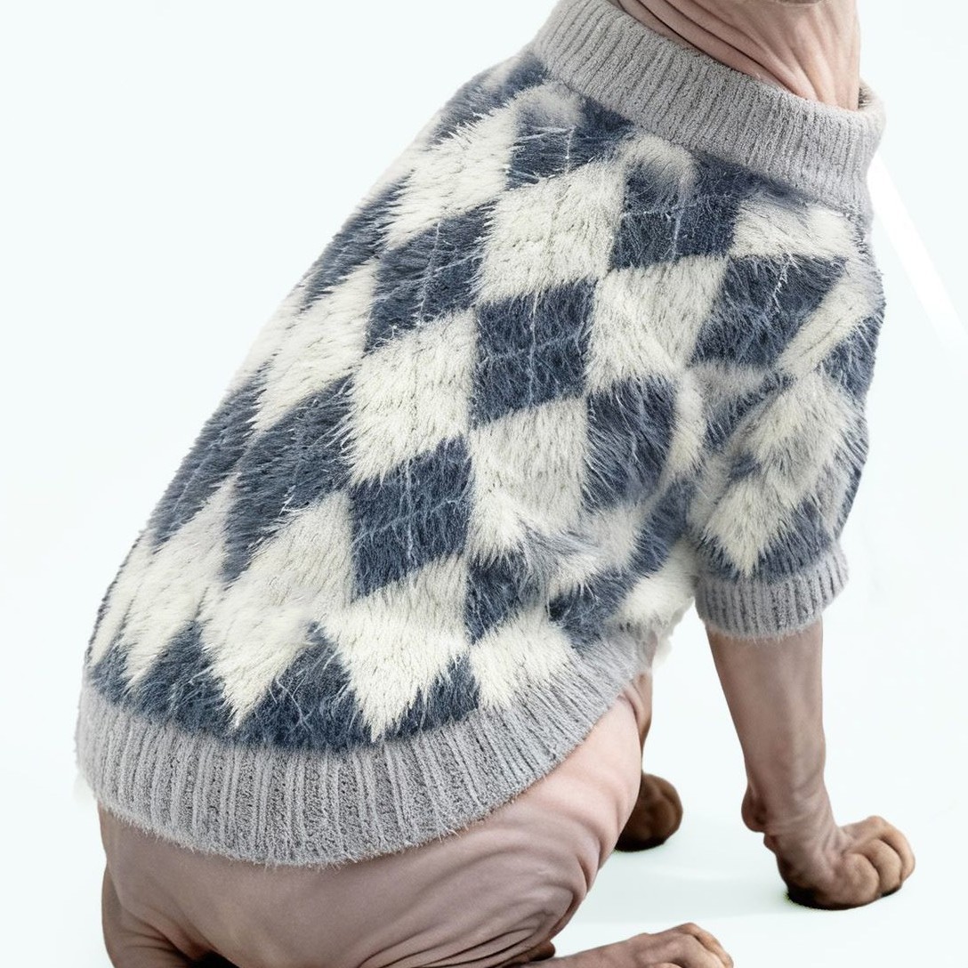 Small and medium-sized cats and dogs sweater Schnauzer Teddy autumn…