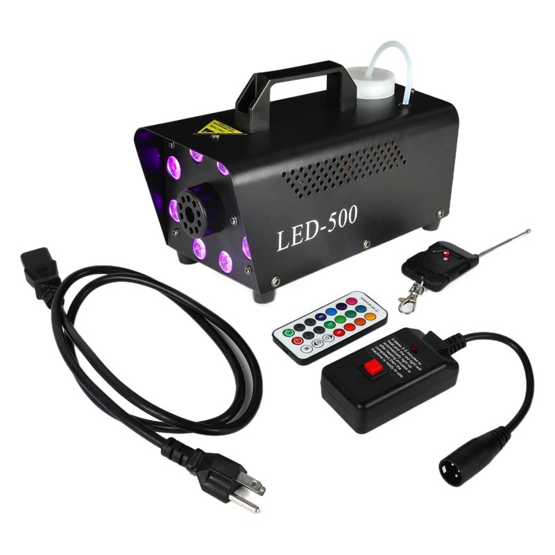 Nuevo color ajustable ocho luces LED500W máquina de humo de Halloween máquina de humo sala de máquina de humo iluminación escénica KTV