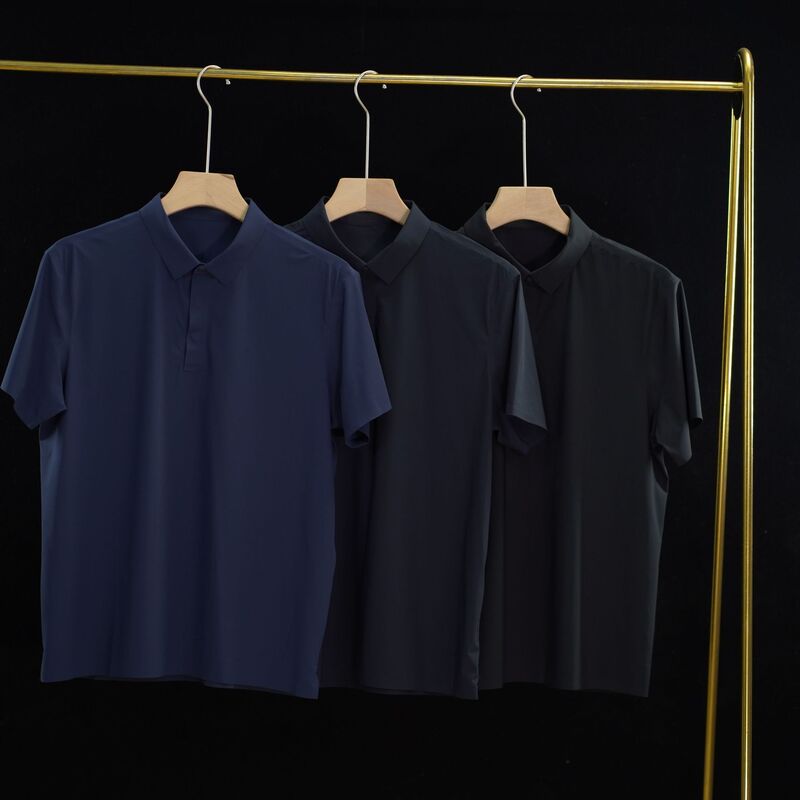 Little Sun's Seamless Adhesive Polo Men's Summer Quick-Dry Outdoor Casual Versatile Business Lapel Short-Sleeve Shirt Little Sun's Seamless Adhesive Polo Men's Summer Quick-Dry Outdoor Casual Versatile Business Lapel Short-Sleeve Shirt