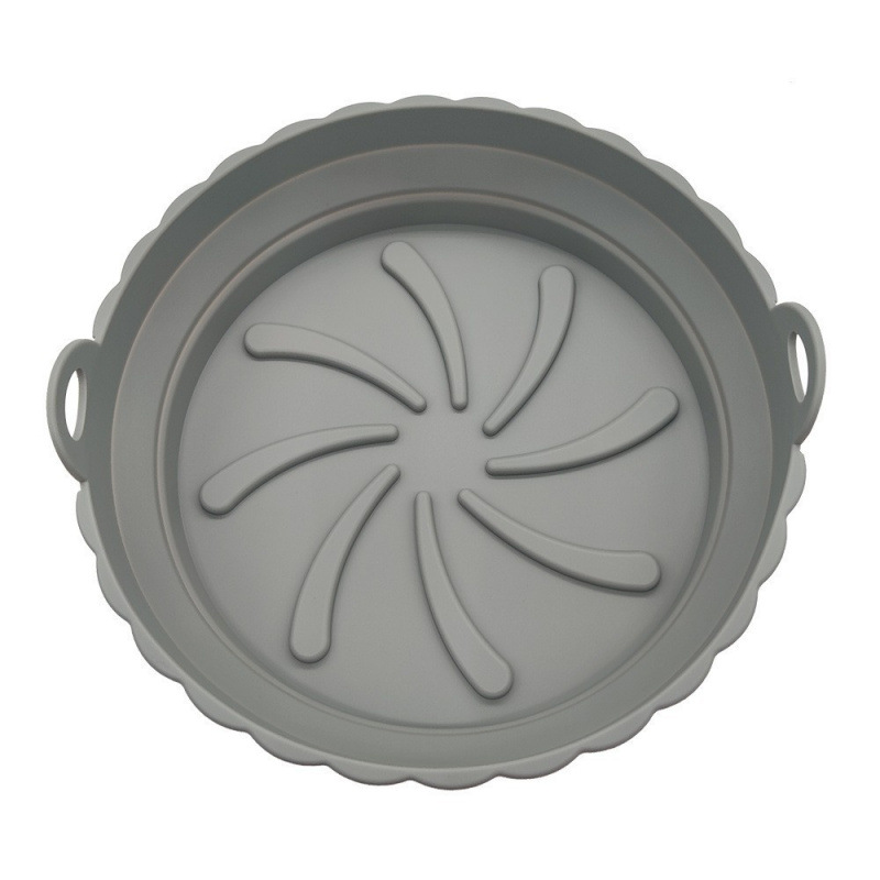 Explosión transfronteriza aire frito plato de horneado de silicio resistente a altas temperaturas plegable fácil de limpiar cojín de plato de horneado de silicio redondo