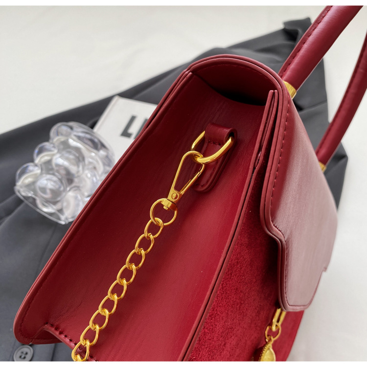 Borsa a tracolla in velluto rosso retro piccola borsa a mano sposa_voghion.com