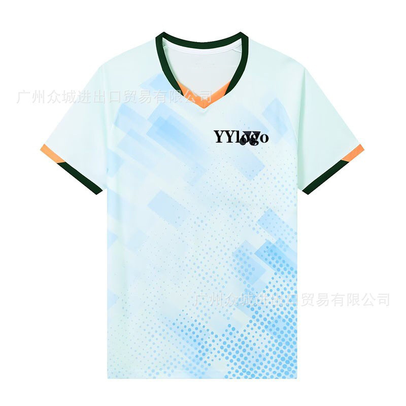 夏の新型バドミントン服の大きい試合服の半袖の男女の同項の速乾の上着の子供の訓練服の運動服の印字|undefined
