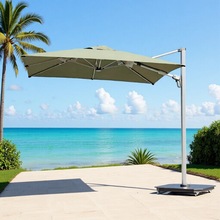 户外遮阳伞沙滩酒店别墅罗马伞花园庭院伞活动带太阳能led发光伞