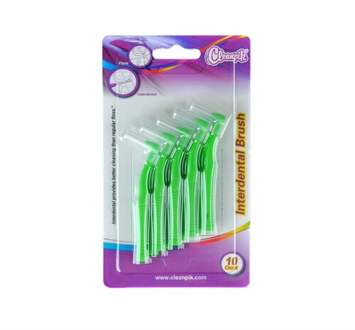 Cleanpik interdental brush L-shaped orthodontic silicone brace cleaning toothpick set of 10