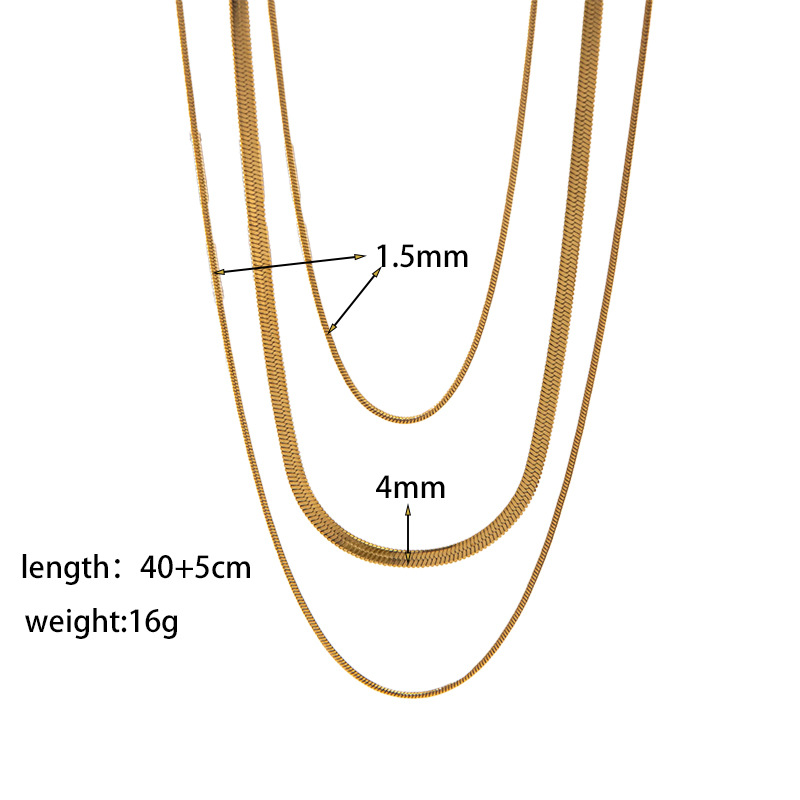 【XKN6115】 3겹 체인 목걸이 골드