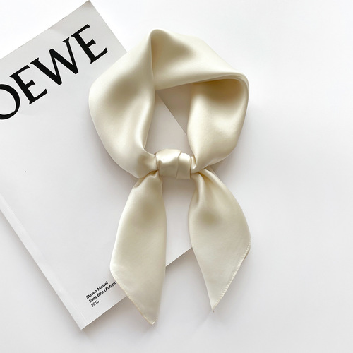  new Korean version solid color 70X70 small square scarf women's mulberry silk gift scarf silk scarf decorative scarf shawl