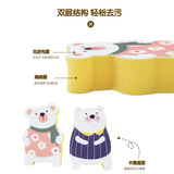 Щеточка, мультяшная поролоновая губка для ванны, хорошо впитывает воду, с медвежатами