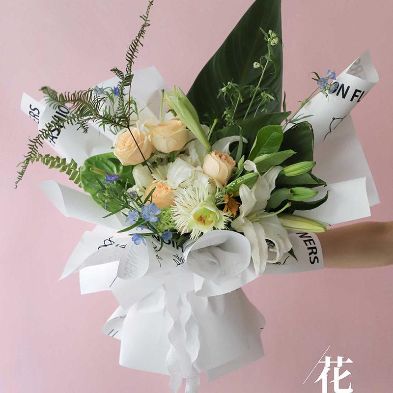 Flor fiesta fábrica de flores al por mayor rosa flor embalaje de papel florista ramo de flores regalo embalaje de papel florista suministros