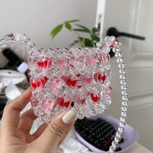 手提袋串珠包珠子包珍珠包水晶重工手工自制仙女链条串成品手工包