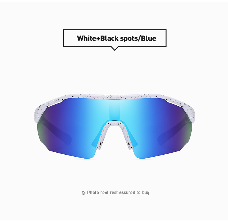 Hip-Hop, Sports Style Black Color Hip-Hop Sports Color Block Tac UV400 Protection Square Half Frame Sports Sunglasses