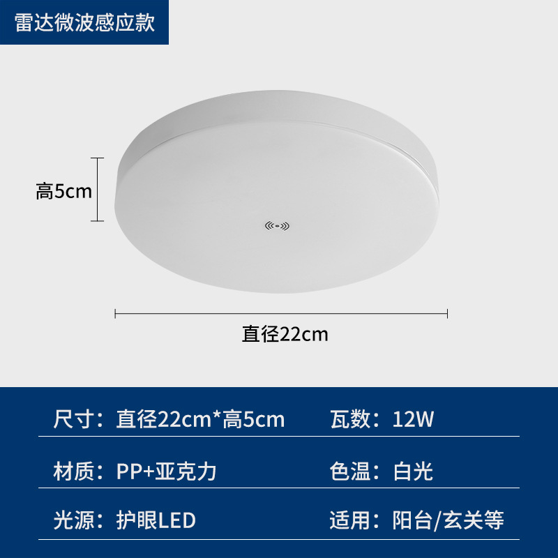 La nueva luz de techo de inducción de radar de control de luz y sonido infrarrojo LED simple