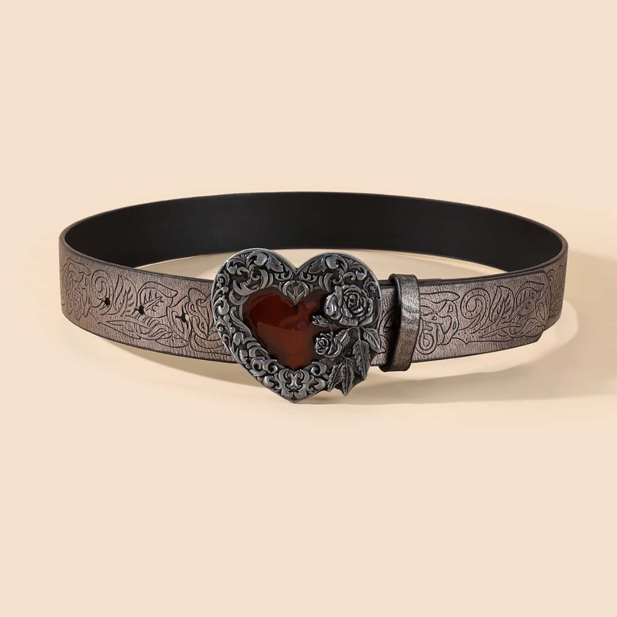 200g Weight Belt Classification 1 Piece Quantity Holiday, Daily Occasion Pu Leather, Alloy Material Heart Shape Pattern Women's Gender Cartoon Style, Sweet, Simple Style Style Cartoon Style Sweet Simple Style Heart Shape Pu Leather Alloy Women's Leather Belts 5