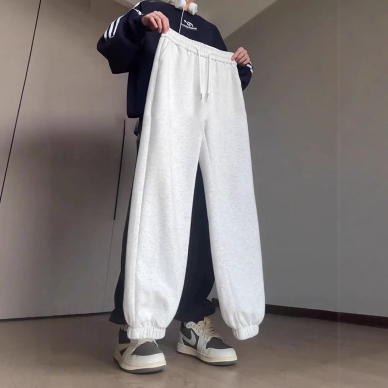 White Loose Fit Joggers - Versatile Spring/Autumn Casual Pan
