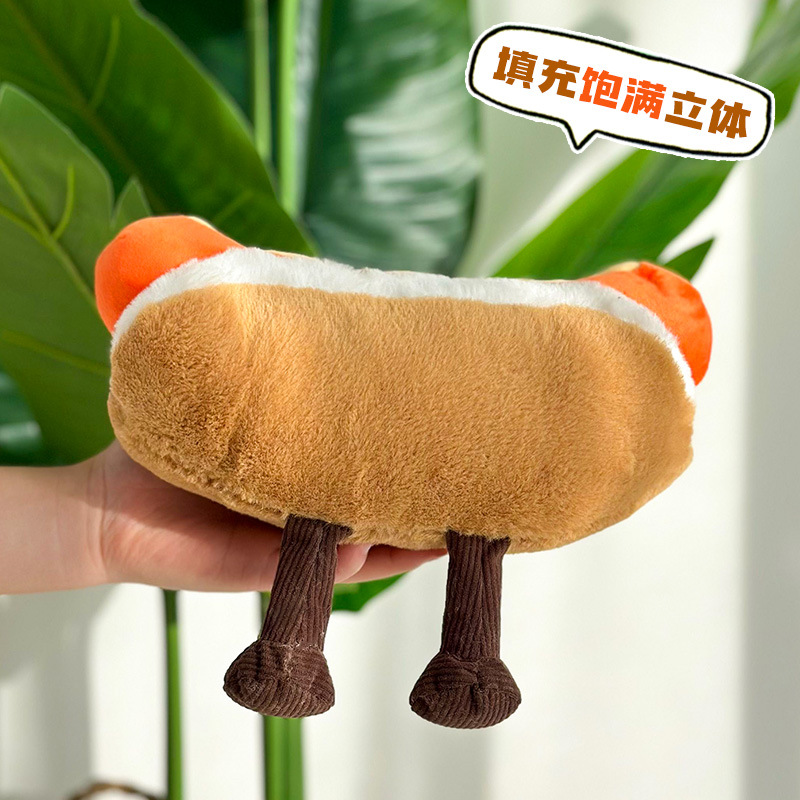 2025 nueva simulación de juguetes de peluche perros calientes muñecas atrapar muñecas lindas más series de juguetes de peluche al por mayor